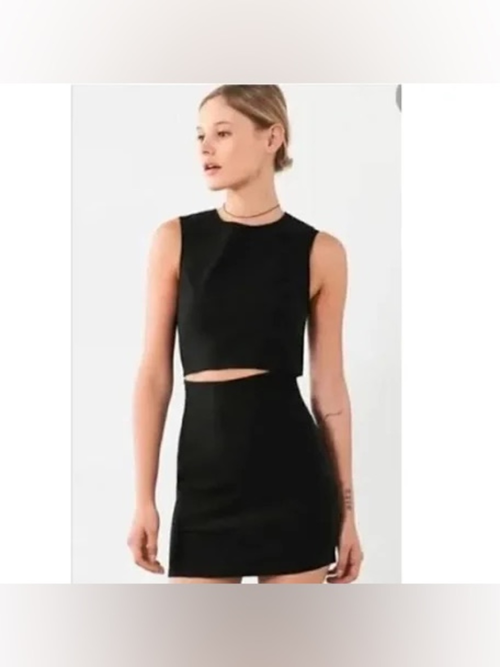 UO/Lucca: Black Cutout Zipper Mini Dress